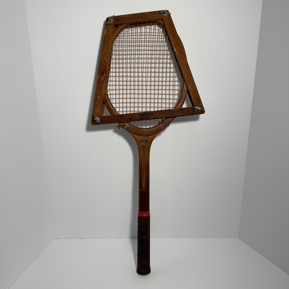 Vintage Slazenger Viking Wooden Tennis Racquet with Nesco Wooden Press Frame
